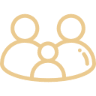 Icon of a family with two adults and one child in beige.